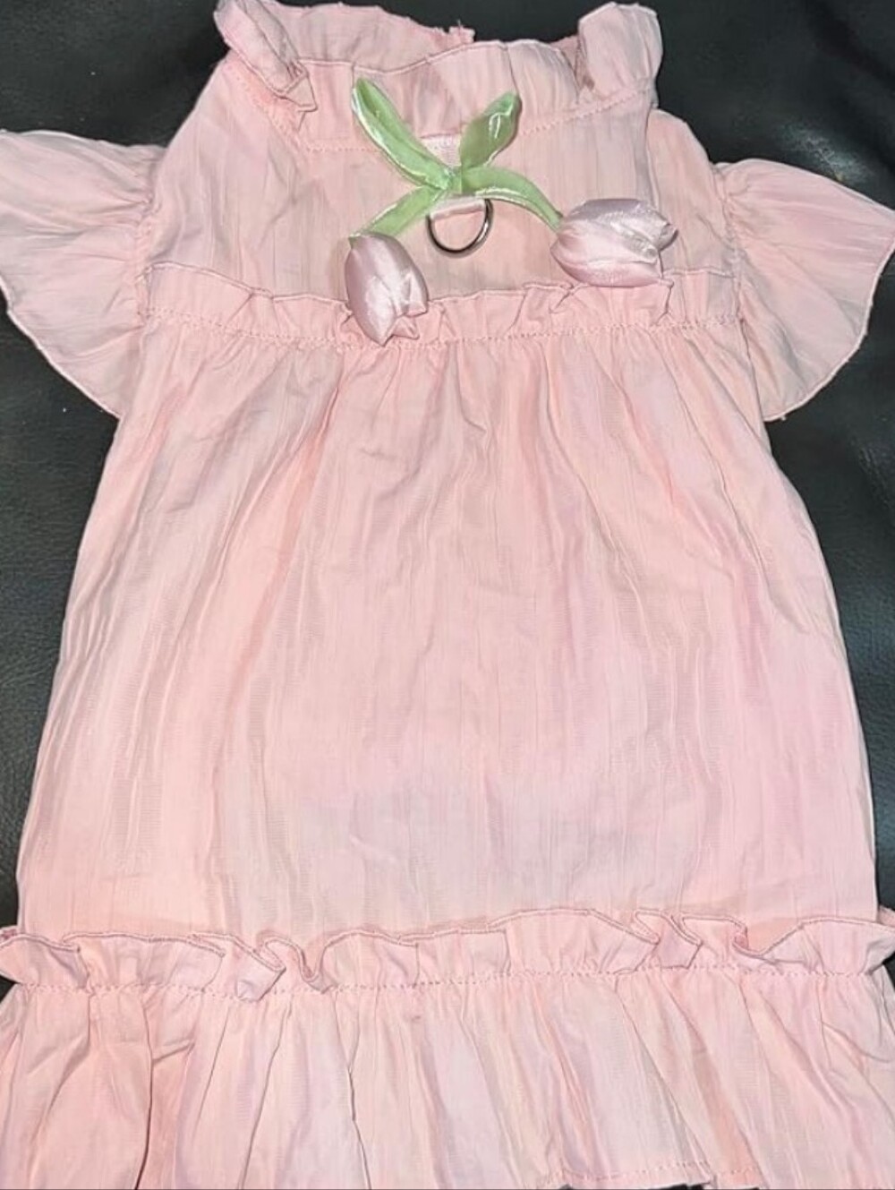 Pink Ruffle Baby Dress with Tulip Accent